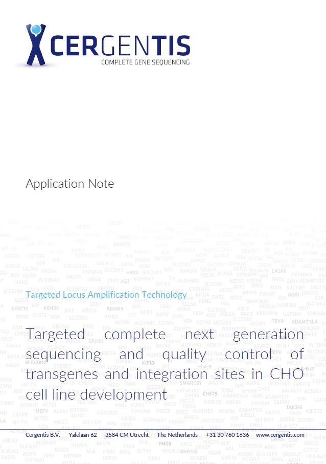Application note on the use of the TLA technology in transgene and integration site sequencing in CHO cell lines.